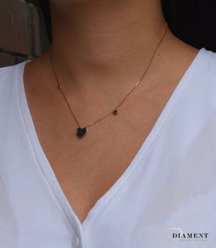 Naszyjnik srebrny celebrytka czarne serduszko Dall'Acqua  ✓Dall’Acqua to wyjątkowa biżuteria dla kobiet, ale także mężczyzn i dzieci, która pozwala podkreślić indywidualny styl, wyrazić emocje i uczuc (1).JPG